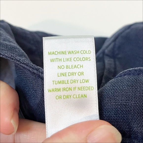 Lilly Pulitzer 100% Linen Straight Leg Pants 8 navy blue casual full length - Picture 7 of 12